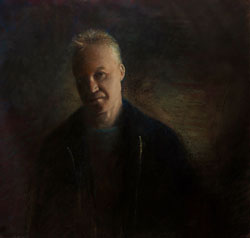 Self Portrait, oil pastel

