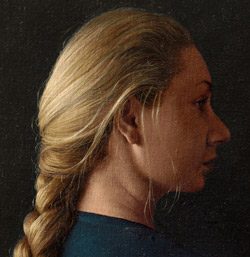 Portrait of Anna: Mechanical Engineering Student, acrylic on linen (detail)