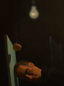 Self Portrait, detail, Acrylic on canvas