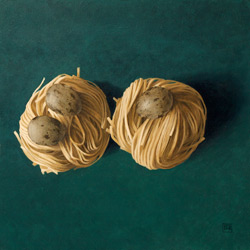 Pasta Nests, acrylic on canvas