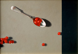 Redcurrents, acrylic on board
