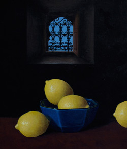 Tunisian Lemons, acrylic on board